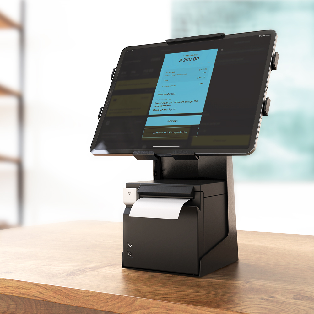 BSP101B| iPad POS Stand with Printer Holder